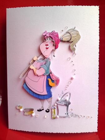 Cleaning Lady Decoupage Sheet. by Cynthia Massey