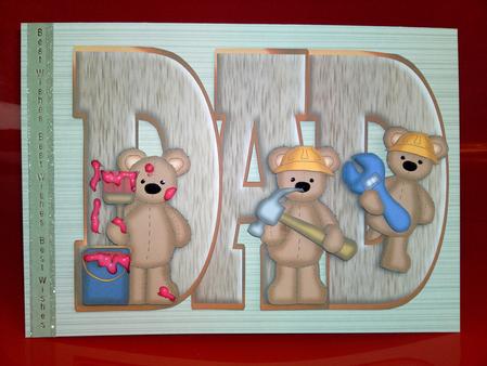 DIY Bears Dad Topper or Shape Card by Cynthia Massey