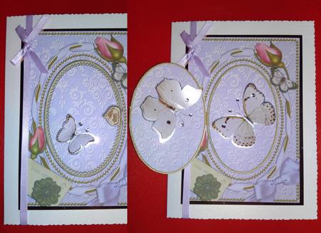 Lilac Damask Plain A5 Locket Card Front by Cynthia Massey