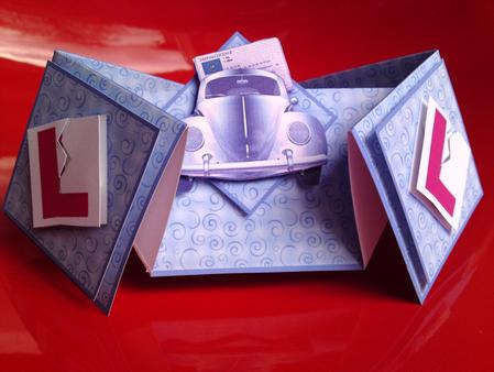 Driving Test Congrats Double Diamond Fold Card by Cynthia Massey