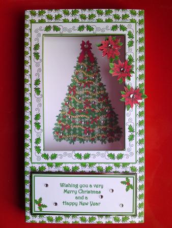 'box Card' Kit (which Folds Flat) - Christmas Tree by Cynthia Massey