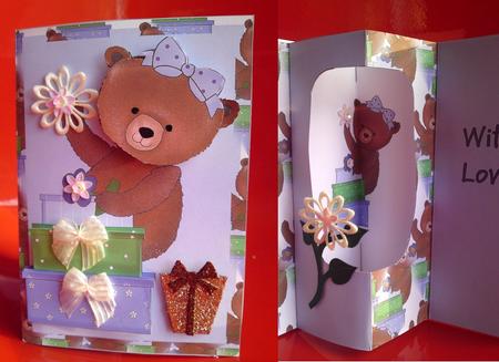 Shopping Bear Internal Window Card Kit by Cynthia Massey