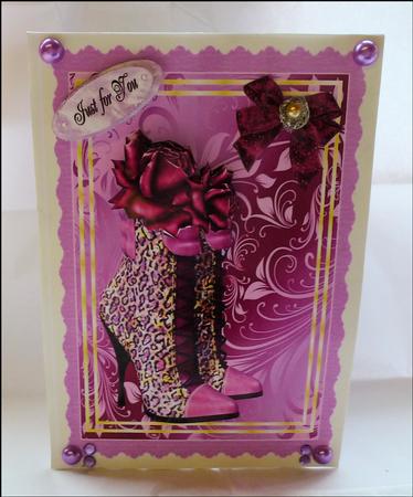 Lovely Purple Leopard Print Boots A4 by Cynthia Berridge