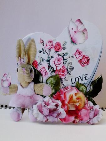 Shaped Card Mini-kit - Rabbit & Roses by Cynthia Berridge
