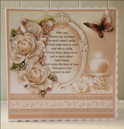 Cream Roses & Verse Wedding or Anniversary 8x8 Mini Kit by Cynthia Berridge