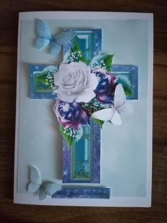 A5   Sympathy Cross & Roses 3 by D A Boscoe