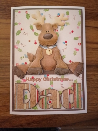 Happy Christmas Dad A5 Decoupage by D A Boscoe