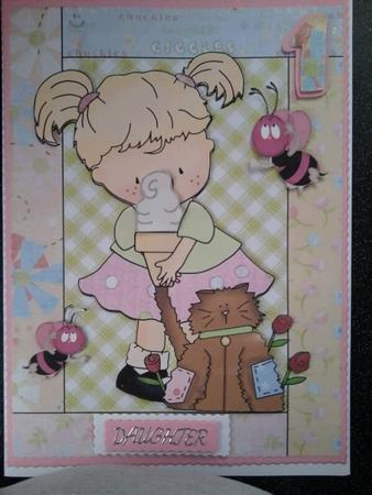 Little Girl with Yummy Ice Cream & Bumble Bees A4 Topper by Danielle Wright