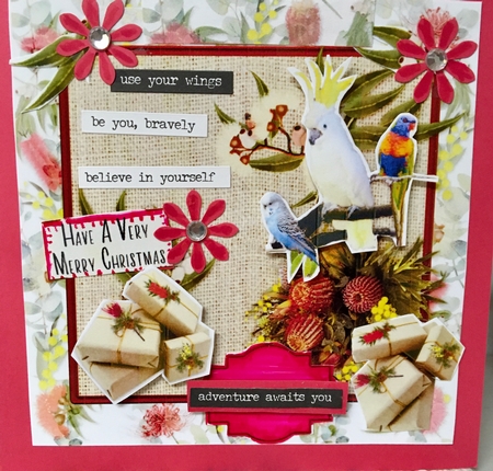 Australian Florals Christmas Card  by Darlene Handorff