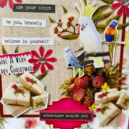 Australian Florals Christmas Card  by Darlene Handorff