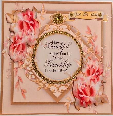 Beautiful Pink Roses and quote, Friend by Darlene Handorff