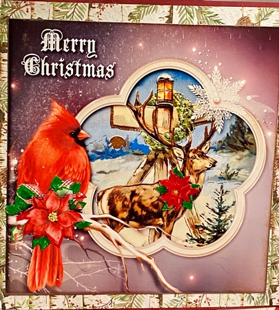 Christmas Reindeer Framed Topper by Darlene Handorff