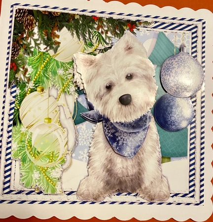 8x8 Mini Kit, Westie With Baubles by Darlene Handorff