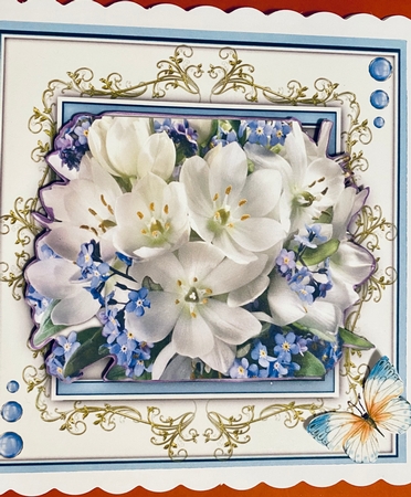 8x8 MininKit, Beautiful Blue and White Floral  by Darlene Handorff