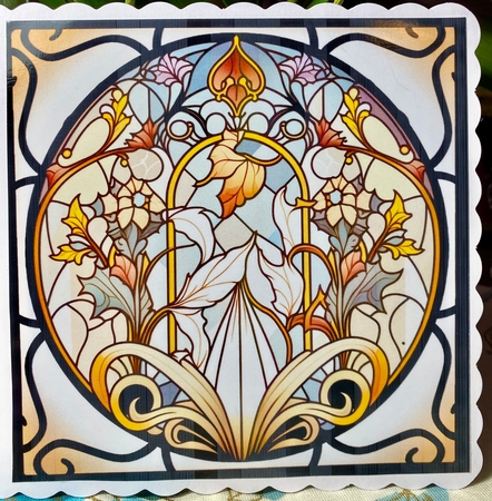 Art Nouveau Stained Glass Window 3 by Darlene Handorff