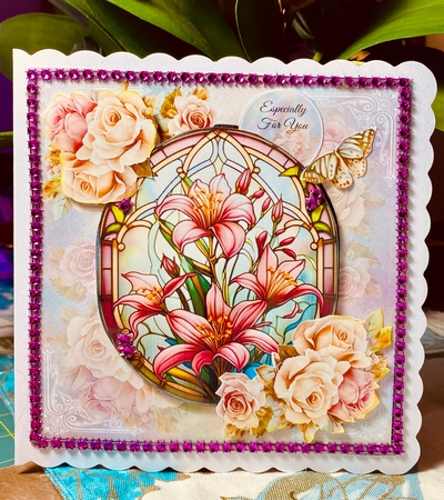 Floral Stained Glass Window 04 Mini Page Kit by Darlene Handorff