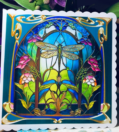 Stained Glass Dragonfly 1 by Darlene Handorff