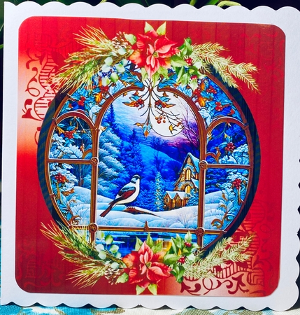 3 Christmas stained glass card fronts/toppers 1 by Darlene Handorff