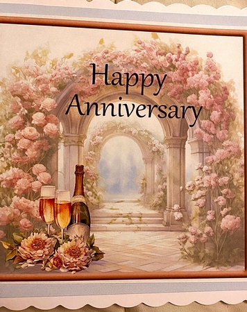 Rose Arch Happy Anniversary Insert, Happy Anniversary by Darlene Handorff