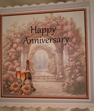 Rose Arch Happy Anniversary Insert, Happy Anniversary by Darlene Handorff
