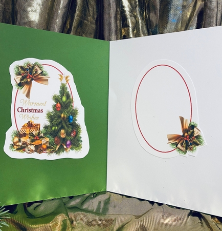 Cute Kitty In A Teacup Red Berry & Holly A4 Frame (One) by Darlene Handorff