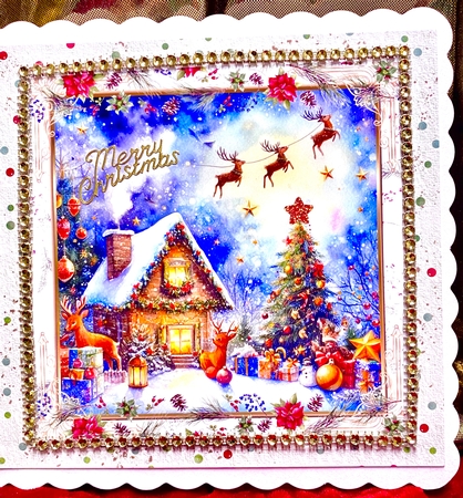 Christmas Joy Vintage Decoupage 6x6ins Topper 15 by Darlene Handorff