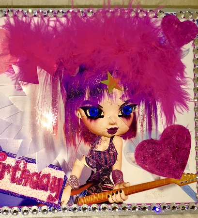 Rock Star Card Front with Star Pyramage by Darlene Handorff