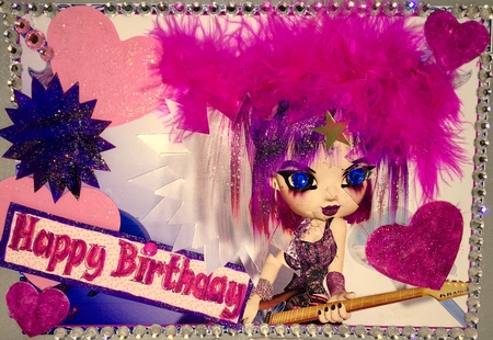 Rock Star Card Front with Star Pyramage by Darlene Handorff