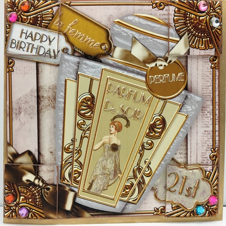 Art Deco Parfum De Soir 21st Birthday 8in Picture Topper by Darlene Handorff