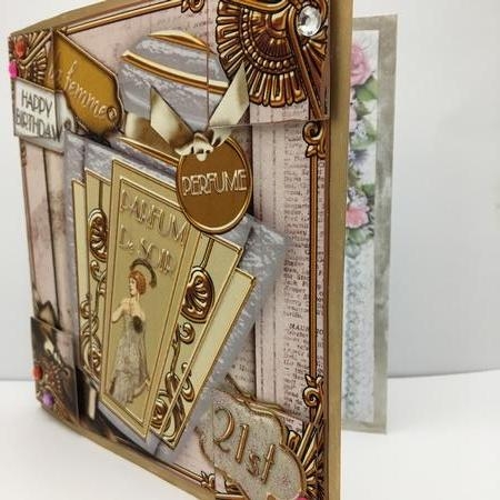 Art Deco Parfum De Soir 21st Birthday 8in Picture Topper by Darlene Handorff