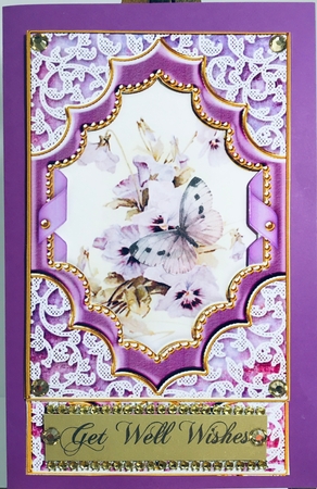 Purple Pansies Diamond 7x5inch Picture Card Front Frame by Darlene Handorff