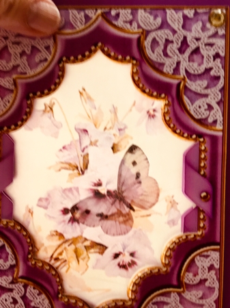 Purple Pansies Diamond 7x5inch Picture Card Front Frame by Darlene Handorff