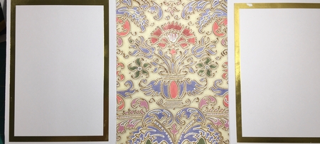 Dark Blue Pastel Enamel Damask A4 Backing Paper by Darlene Handorff