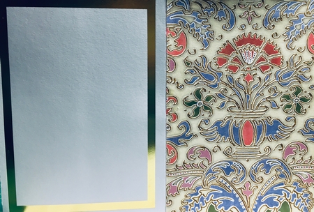 Dark Blue Pastel Enamel Damask A4 Backing Paper by Darlene Handorff