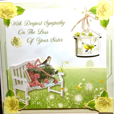 Deepest Sympathy on the Loss of Your Sister 8x8inch Topper by Darlene Handorff