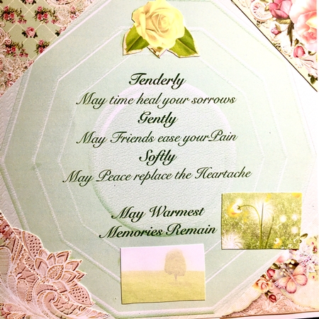 Deepest Sympathy on the Loss of Your Sister 8x8inch Topper by Darlene Handorff