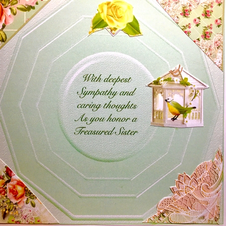 Deepest Sympathy on the Loss of Your Sister 8x8inch Topper by Darlene Handorff