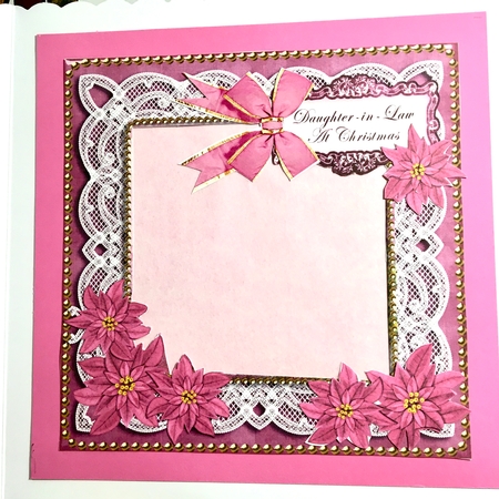 Pink Poinsettia Daughter in Law 8in Sentiment Topper by Darlene Handorff