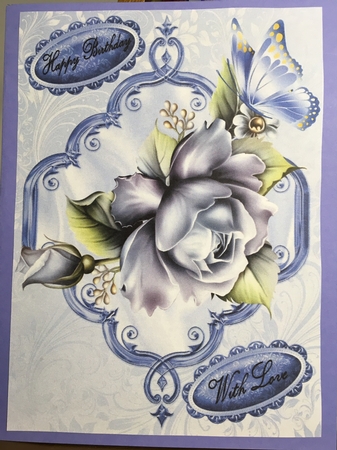 Blue Roses, Blue Butterfly A4 by Darlene Handorff
