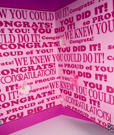 Pink Graduation Text Paper, with Border by Darlene Handorff