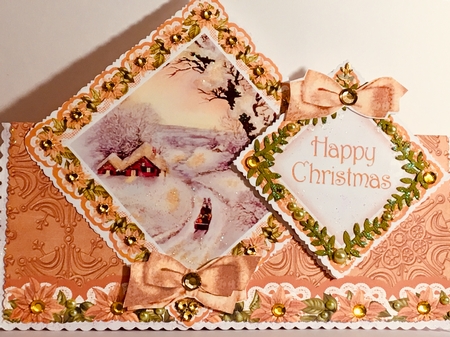 Winter Sunset Christmas Diamond Doily Stand Up Card Mini Kit by Darlene Handorff