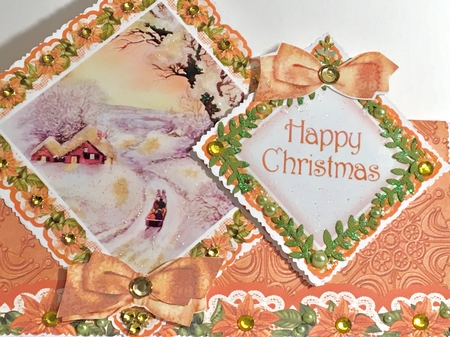 Winter Sunset Christmas Diamond Doily Stand Up Card Mini Kit by Darlene Handorff