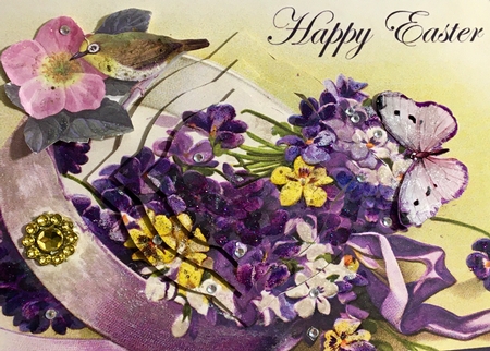 Vintage Easter Flowers Splendid Pyramid by Darlene Handorff