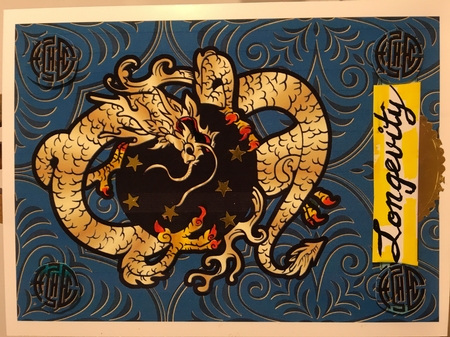 Golden Dragon Longevity Card Quick Cards Enchanting Card Topper by Darlene Handorff
