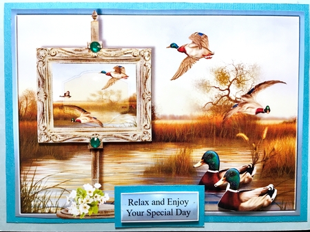Mallards In A Frame Fathers Day/Birthday by Darlene Handorff