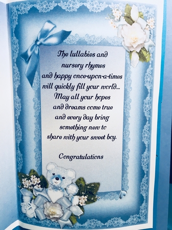 Sweet baby Boy Insert with Verse by Darlene Handorff