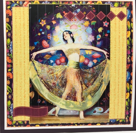 Art Deco Gypsy Dancer All Occasion Quick Card Topper by Darlene Handorff