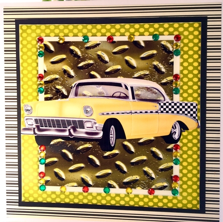 Yellow Classic On Metal Sheet 7 x 7 by Darlene Handorff