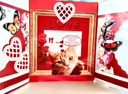 THROUGH THE GATES 6X6 VALENTINES LOVE IS ME YOU AND THE CAT/S 6 by Darlene Handorff