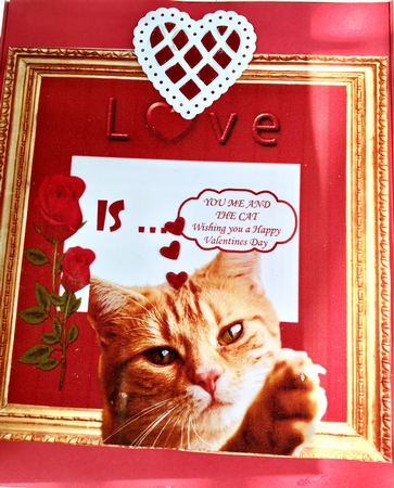 THROUGH THE GATES 6X6 VALENTINES LOVE IS ME YOU AND THE CAT/S 6 by Darlene Handorff